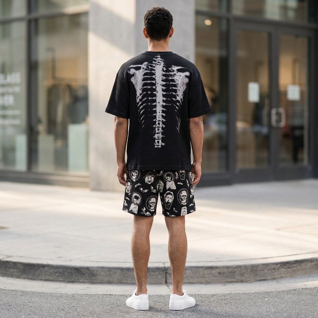 Men’s Skeleton Graphic 2-Piece Streetwear Set