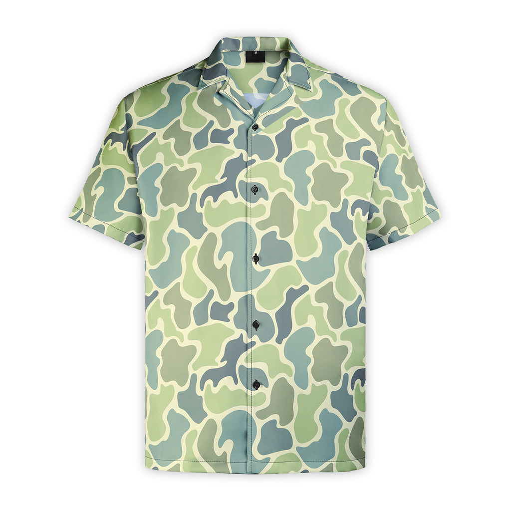 Men’s Camo Hawaiian Shirt – Soft, Breathable & Quick-Dry | Duck Hunting, Casual Wear & Gift for Him