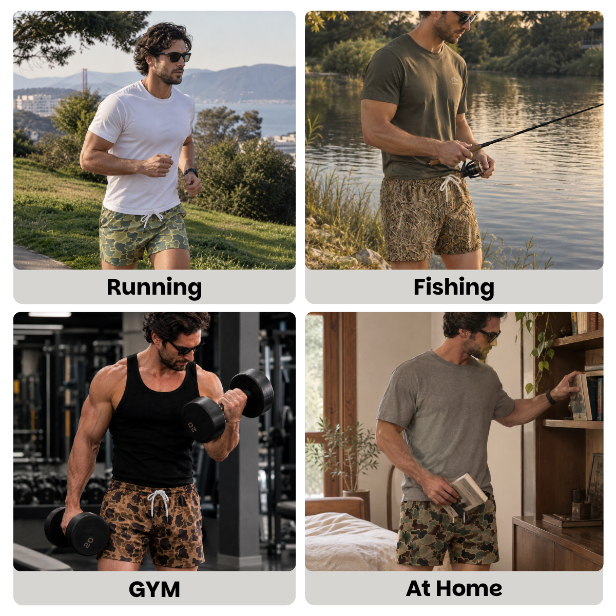 Men’s Duck Camo Mesh Sports Shorts