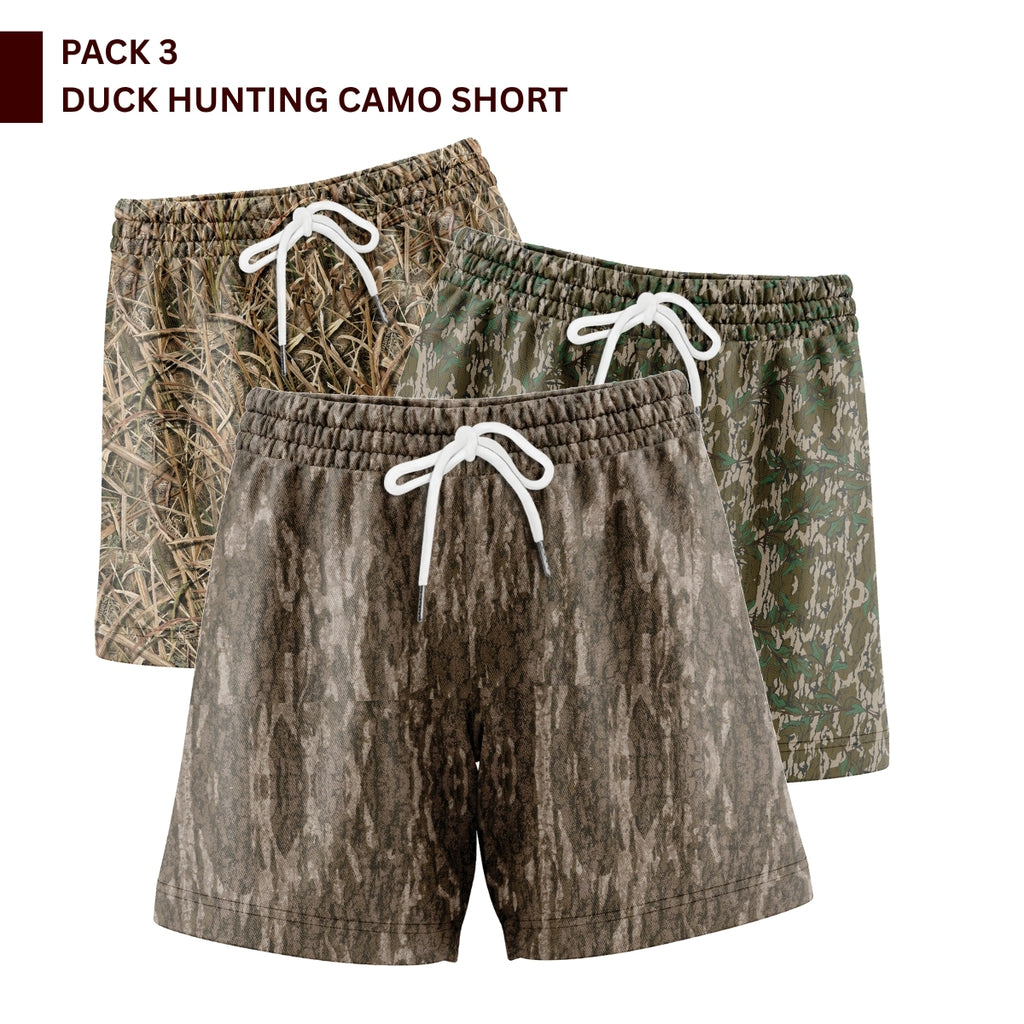 Men’s Duck Hunting Camo Mesh Sports Shorts | Quick-Dry Gym, Running & Basketball | Gift for Him
