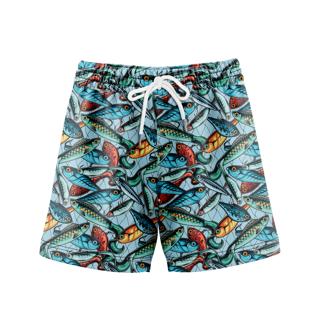Men’s Lure Fishing Mesh Workout Shorts – Soft, Breathable & Quick-Dry | Gift for Him