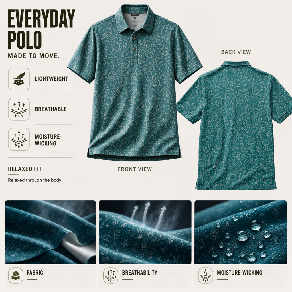 Men’s Golf Polo | Quick-Dry, Breathable & Soft Performance Polo