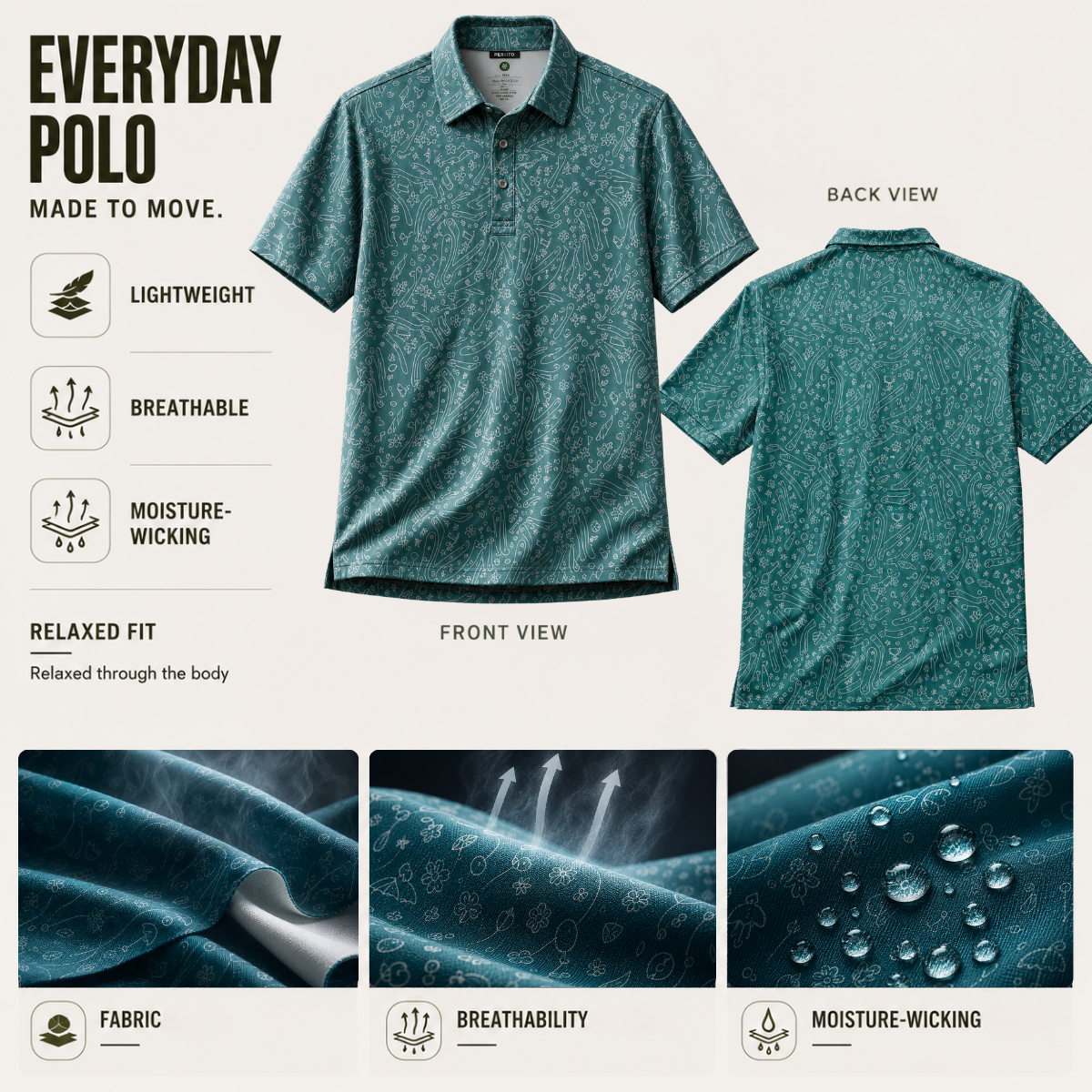 Men’s Golf Polo | Quick-Dry, Breathable & Soft Performance Polo