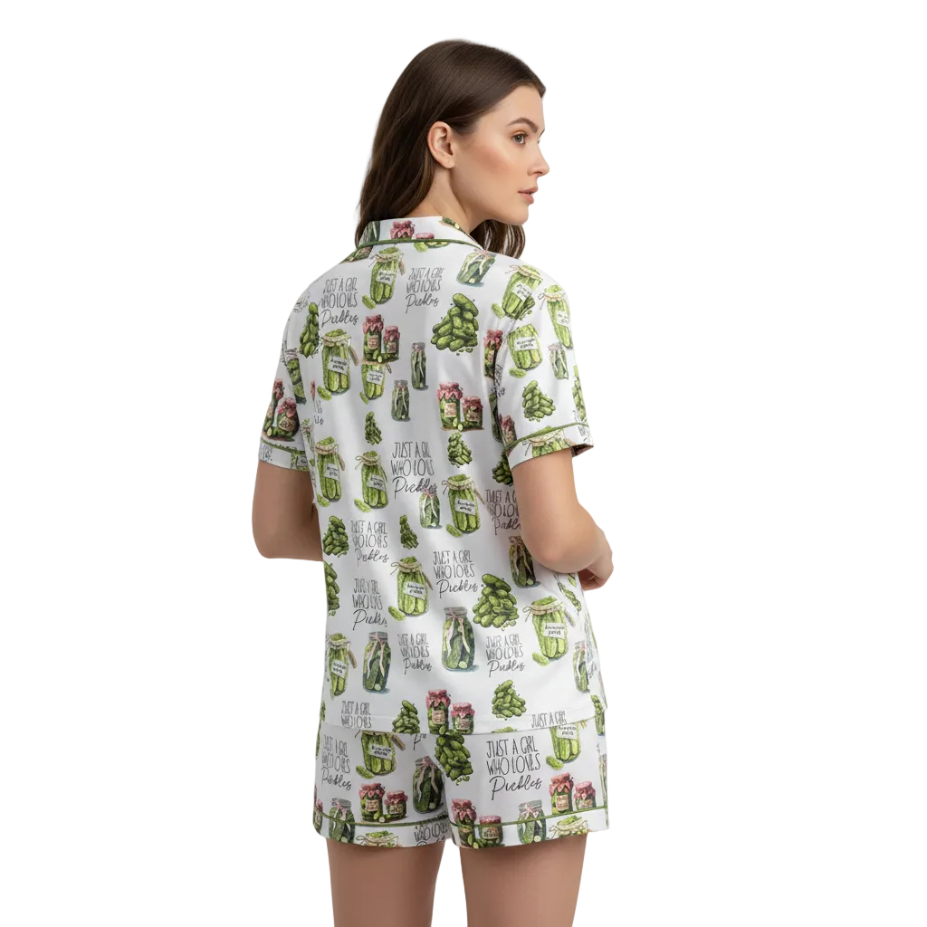 Pajamas Vintage Canned Pickles Women's Set - Lightweight Sleepwear