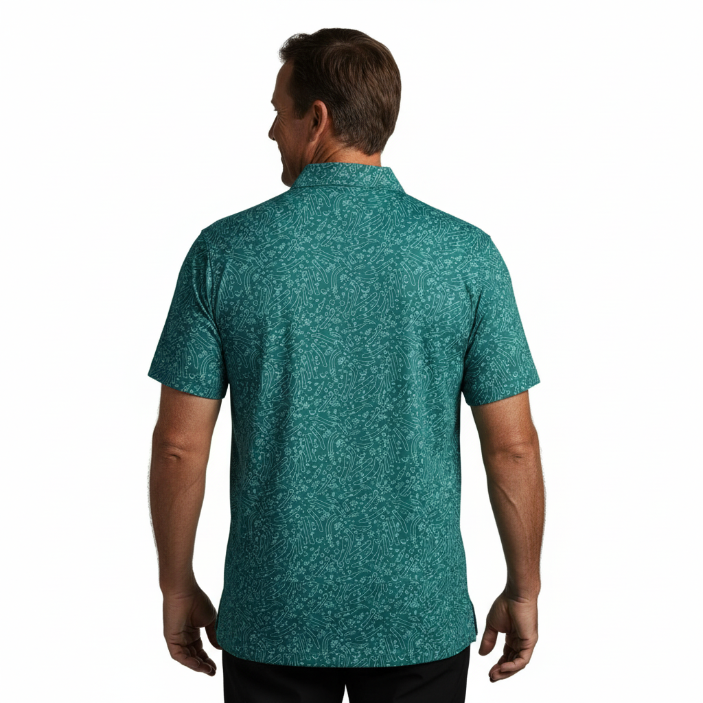 Performance Print Golf Polo Shirt | 4-Way Stretch & Moisture-Wicking