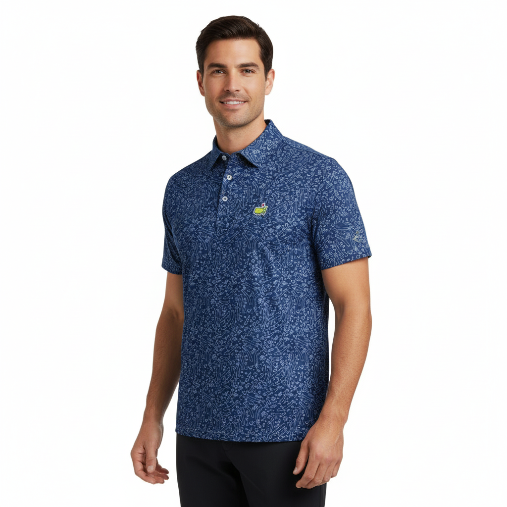 Performance Print Golf Polo Shirt | 4-Way Stretch & Moisture-Wicking