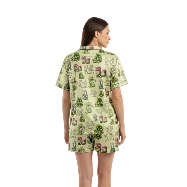 Pajamas Vintage Canned Pickles Women's Set - Lightweight Sleepwear