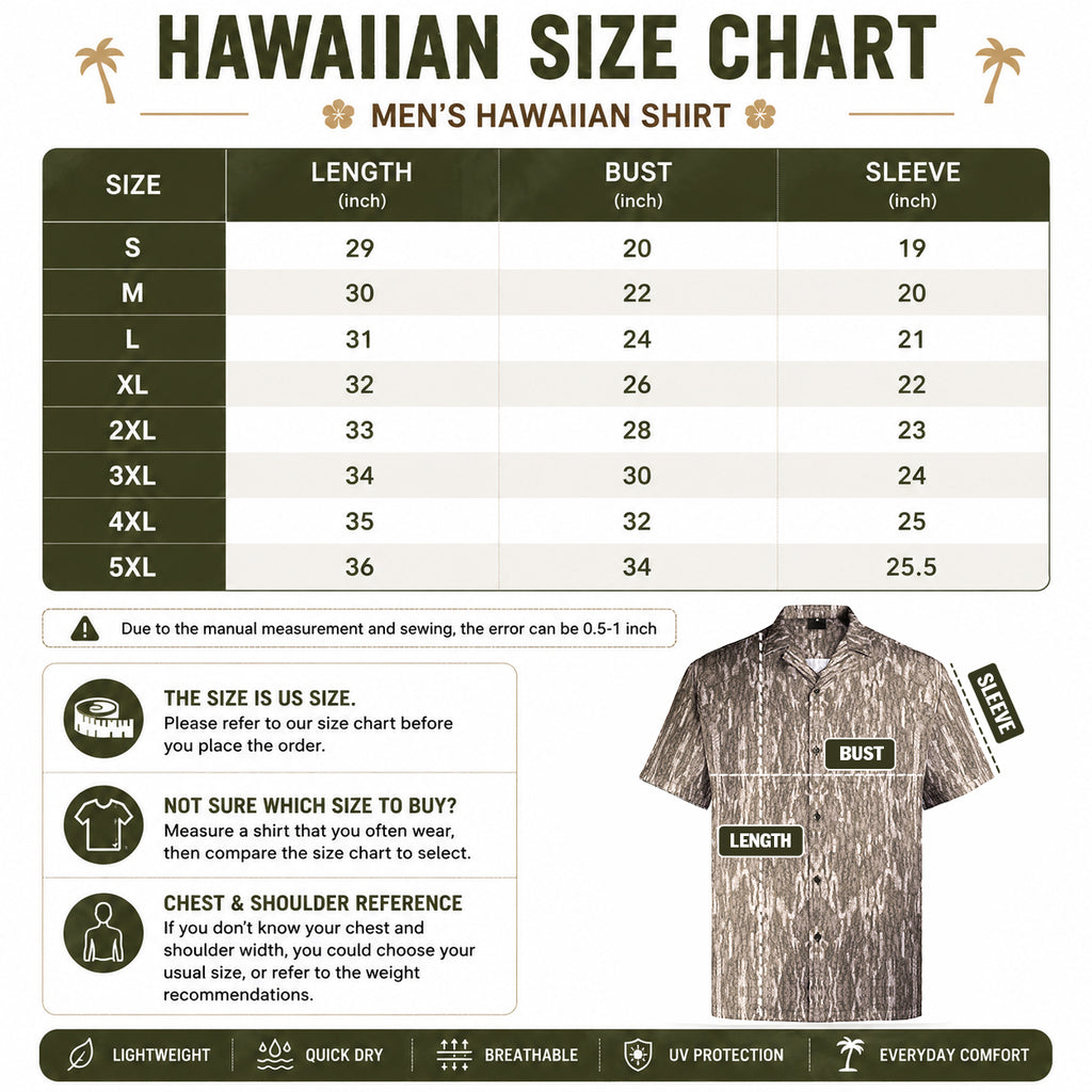 Size Chart Hawaiian Shirt