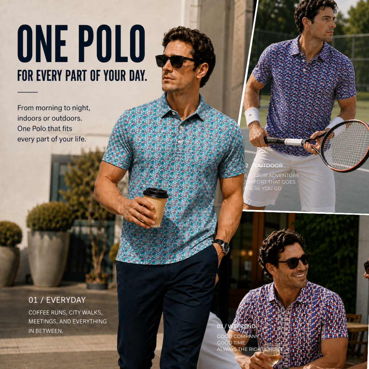 Men’s Golf Polo – The America Tatas & Peaches | Quick-Dry, Breathable & Soft Performance Polo